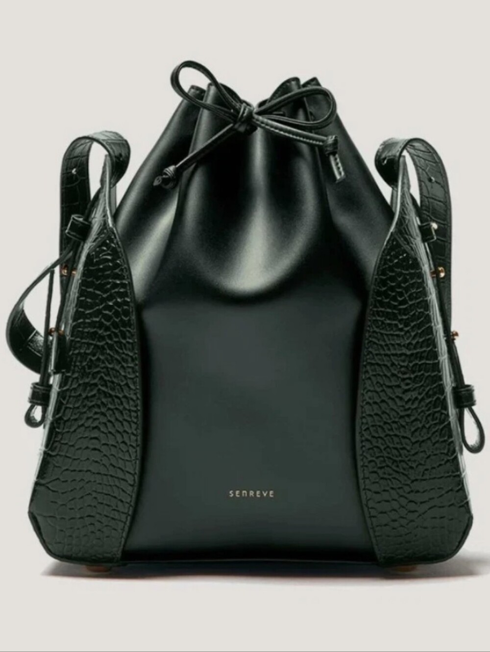 Senreve Fiore Green Vegan Leather Bucket Bag Like New